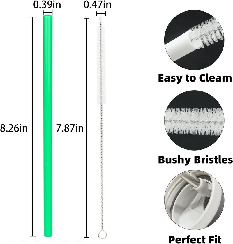 YOUCOX Straw Replacement for Owala Water Bottle 24 oz 32 oz, Reusable Plastic Straws with 1 Cleaner Brush, BPA-free, Dishwasher Safe, Straw Accessories Compatible with Owala Water Bottle - Image 2